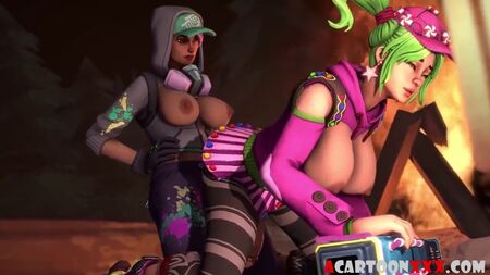 Fortnite'ta futanari karakteri seksi kahramanla seks yapıyor