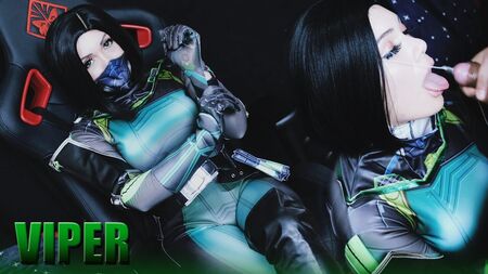 Valorant - Viper Cosplay: İçine boşalma ve yüze boşalma