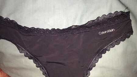 Calvin Klein İpek Mavi File Tanga Üzerine Boşal