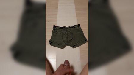 Oğlan, Puma iç çamaşırının üzerine boşalıyor