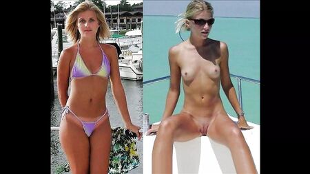Seksi Bikini Giyen Kızlar - Giyinik ve Çıplak Slayt Gösterisi
