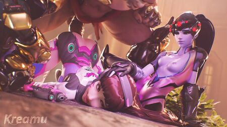 Overwatch - Dva ve Widowmaker'ın Orgazmik Köpek Pozisyonu ve Muazzam Boşalma (Sesli)
