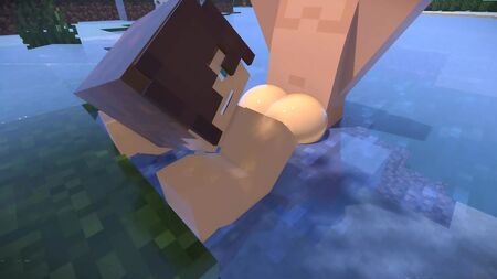 Minecraft'ta eşcinsel seks yapan adam Steve'den sik alıyor