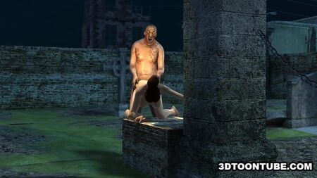Zombi Tarafından Sikişen Üç Katlı 3D Seksi Kız