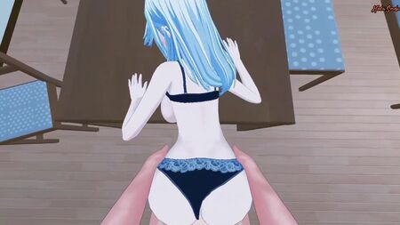Persona 4'ten Sae Niijima'yı masanın üzerinde becermek. Persona 4 Hentai