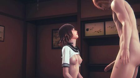 Sansürsüz Hentai 3D - Kaya tatami üzerinde sevişiyor