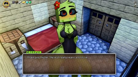 HornyCraft Parodi Hentai oyunu PornPlay 10. Bölüm: Minecraft'taki Creeper kızı kafasından okşanmayı çok seviyor
