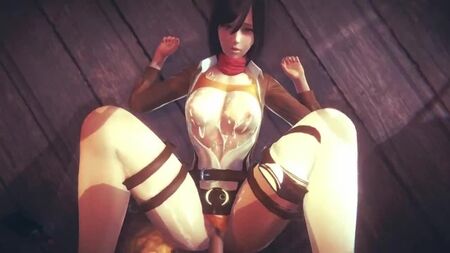 Mikasa Ackerman - Birinci şahıs bakış açısı; elle tatmin; mastürbasyon; üstte olma; misyoner pozisyonu; orgazm; büyük göğüsler; 3D seks porno hentai; [SnK | Titanların Saldırısı]