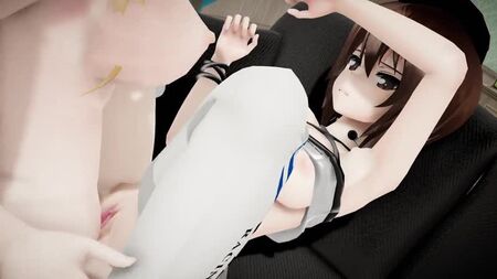 MMD SEX FUTA KIZLARI VE PANZER MAHO NISHIZUMI, FUTANARI PENİSİ TARAFINDAN SERBESTÇE SIKILIYOR
