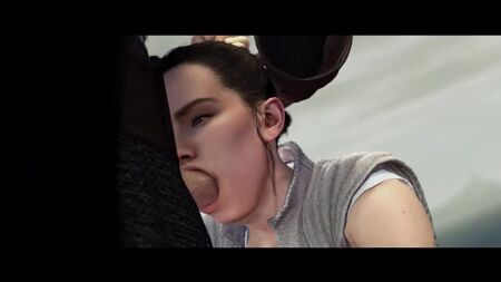 Rey - "İlk Ders"; oral seks; sakso; boğazına kadar; yüzüne boşalma; boşalma; spermi yutma; 3D seks porno hentai; [Yıldız Savaşları]