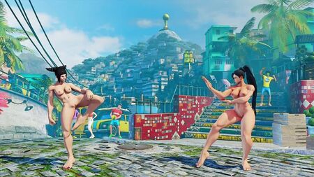 Street Fighter V — Juri VS Chun-Li — Çıplak Mod