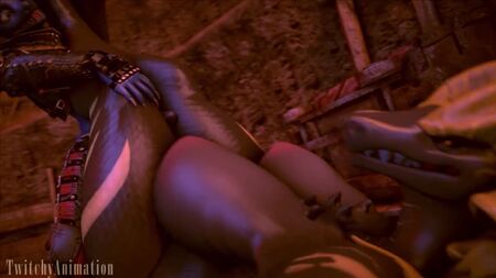 TwitchyAnimation'dan 3D Yiff: Düz Furry Porno Seks E621 FYE Monster Hunter r34 rule34 Scalie Ejderha mor çakal ile sevişiyor