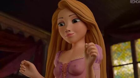 Rapunzel - ayakla mastürbasyon; ayak fetişi; mastürbasyon; boşalma; göğüs manzarası; sevimli kız; 3D seks porno hentai; (Redmoa tarafından) [Disney; Tangled]