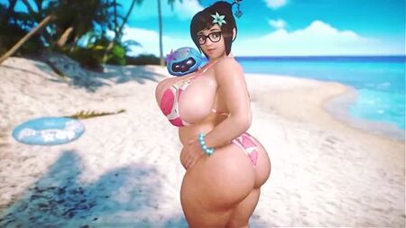 Mei - dolgun; büyük popo; büyük kalça; büyük göğüsler; büyük memeler; sallanan göğüsler; 3D seks porno hentai; (@banskinator) [Overwatch]